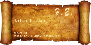 Halma Eszter névjegykártya